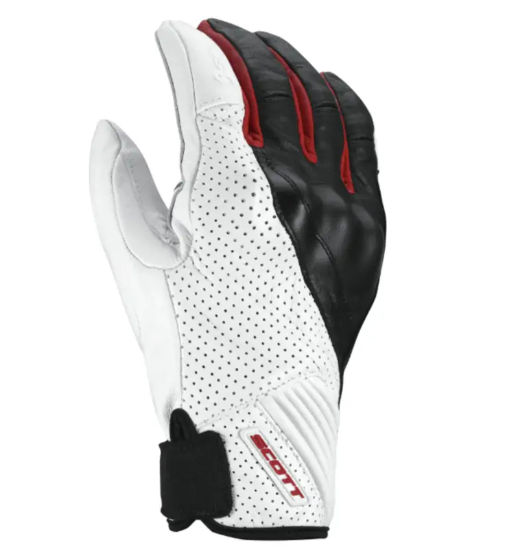 Zlevněný SCOTT Pánské moto rukavice glove LANE 2 white red