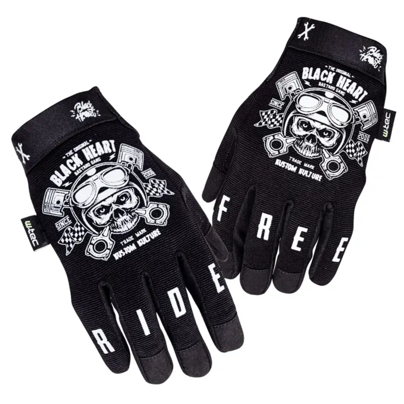 W-TEC rukavice Piston Skull - černá Expresní Doručení