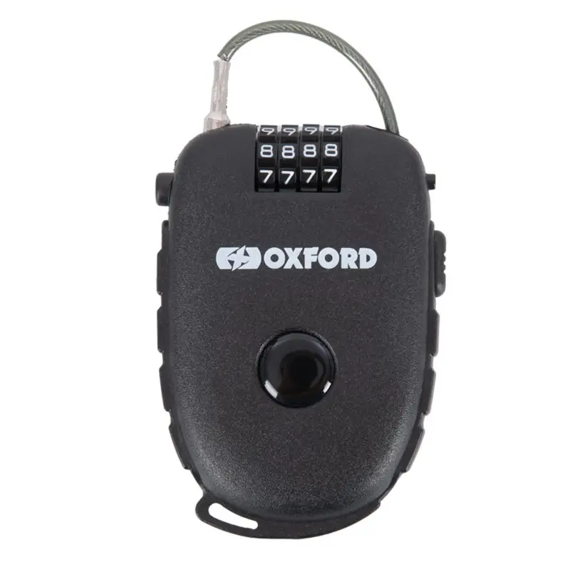 Tovární Cena svinovací lankový zámek RETRACTABLE COMBINATION LOCK, OXFORD (délka 0,75 m, tl. 2,4 mm, černý)
