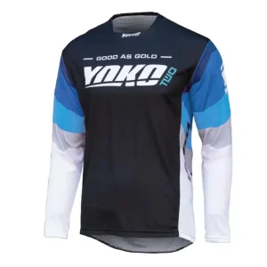 Motokrosový dres YOKO TWO černo/bílo/modré L Výhodná Nabídka