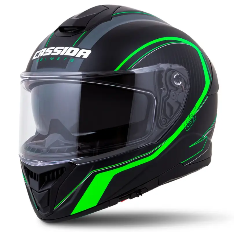 CASSIDA Integrální moto přilba GT 2.0 Reptyl černá zelená Akční Nabídka