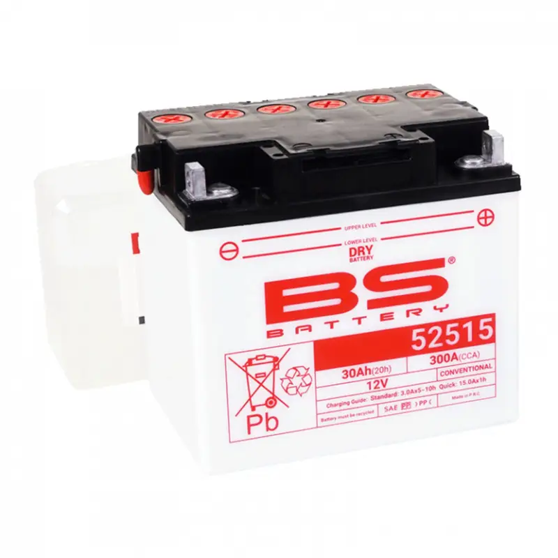 Vysoce Kvalitní Konvenční motocyklová baterie BS-BATTERY BS52515 Včetně balení kyseliny