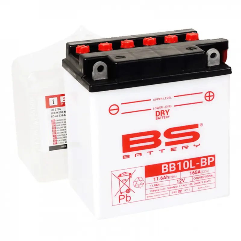 Konvenční motocyklová baterie BS-BATTERY BB10L-BP Včetně balení kyseliny Výhodná Nabídka