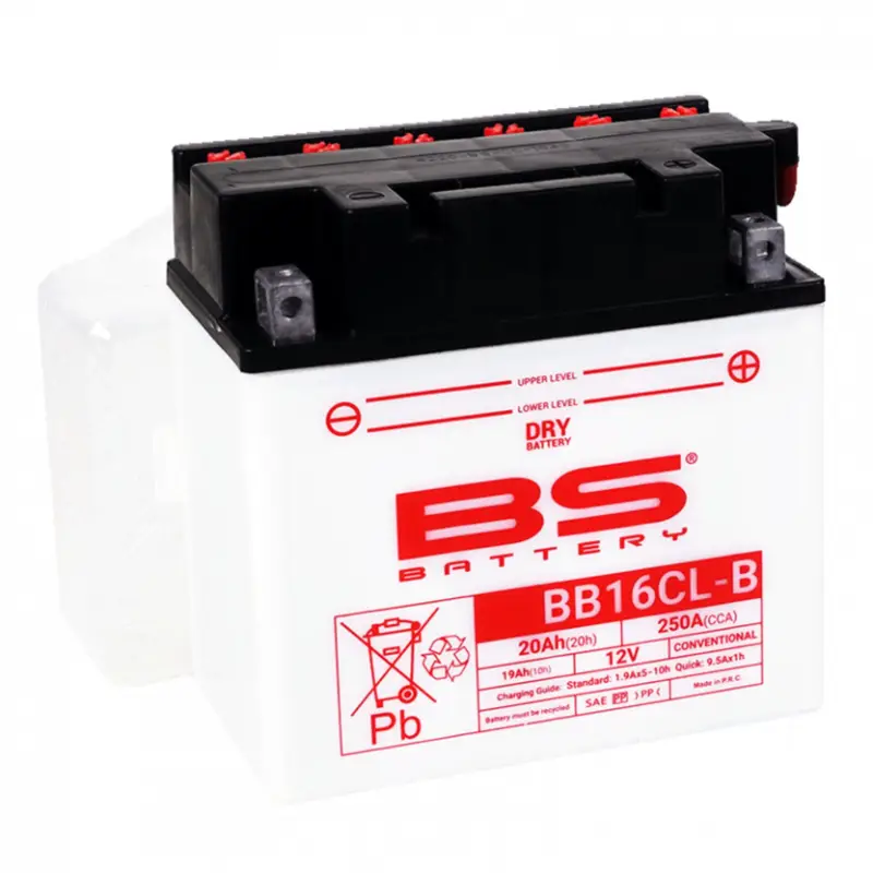 Konvenční motocyklová baterie BS-BATTERY BB16CL-B Včetně balení kyseliny Koupit Online