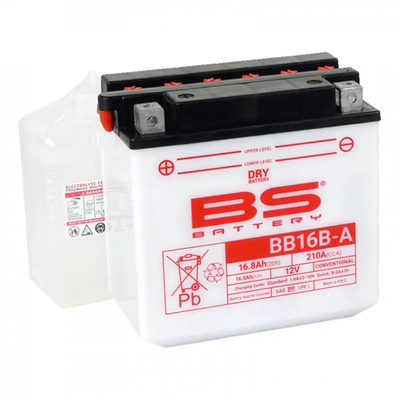 Konvenční motocyklová baterie BS-BATTERY BB16B-A Včetně balení kyseliny Pouze Dnes