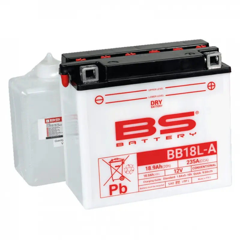 Konvenční motocyklová baterie BS-BATTERY BB18L-A Včetně balení kyseliny Bezpečná Platba