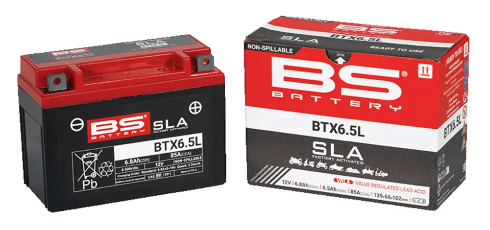 Továrně aktivovaná motocyklová baterie BS-BATTERY BTX6.5L (FA) SLA Výprodej