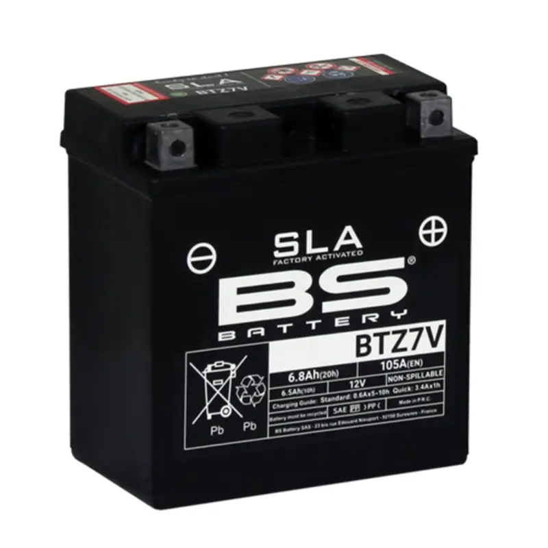 Továrně aktivovaná motocyklová baterie BS-BATTERY BTZ7V ( FA) SLA Výhodná Nabídka