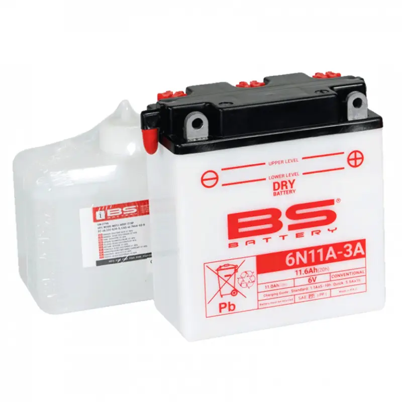 Jen Po Omezenou Doba Konvenční motocyklová baterie BS-BATTERY 6N11A-3A Včetně balení kyseliny