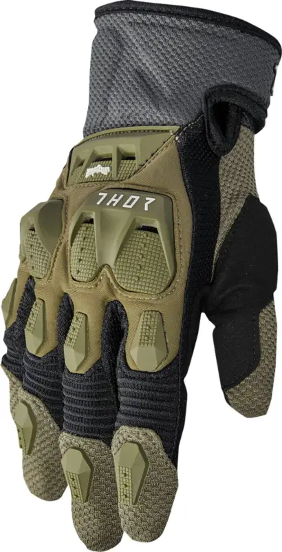 THOR rukavice MX THOR Terrain army zelená/černá Jen Po Omezenou Doba