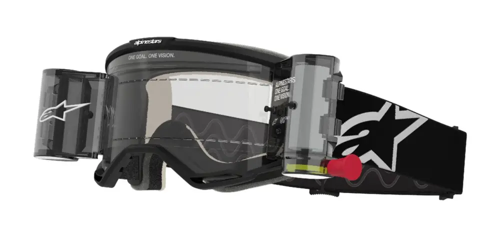 Alpinestars brýle VISION 5 CORP ROLL-OFF WIDE VISION, ALPINESTARS (černá, čiré plexi a roll-off systém) Nová Kolekce