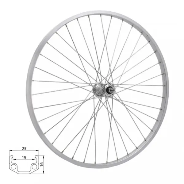 kolo zapletené 28" 622-19 zadní 36 děr stříbrné Union/CnSpoke Jen Po Omezenou Doba