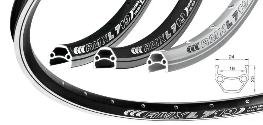 Sleva ráfek REMERX DRAGON 719 V-brake 622x19 32děr stříbrný