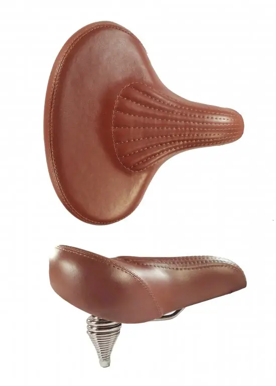 Autentický sedlo pružiny DDK retro design extra široké hnědé