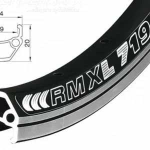 ráfek REMERX DRAGON 719 V-brake 406x19 32děr černý nýt Originální