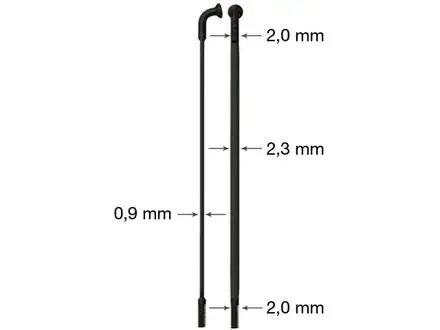 Tovární Cena drát nerez Sapim CX Ray 2-2,3/0,9-2 x 260mm černý