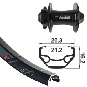 kolo zapletené 27,5“ XLC Rodi Black Rock disk 584-21 přední 32 děr Niro Vysoce Kvalitní