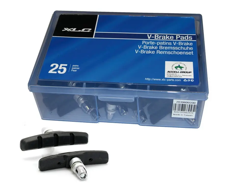 Značkový špalíky XLC BS-V01 V-Brake černé, sada 25 párů