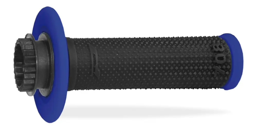 Výhodná Nabídka PROGRIP gripy PG708 OFF ROAD se zámkem SCS LOCK-ON + 7 adaptérů plynové rukojeti (22+25mm) barva černá modrá dvousložkové délka 115mm (708-150)