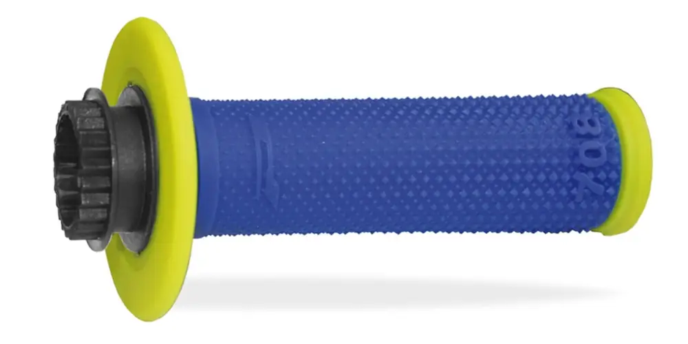 PROGRIP gripy PG708 OFF ROAD se zámkem SCS LOCK-ON + 7 adaptérů plynové rukojeti (22+25mm) barva modrá žlutá dvousložkové délka 115mm fluorescenční (708-325) Horká Nabídka