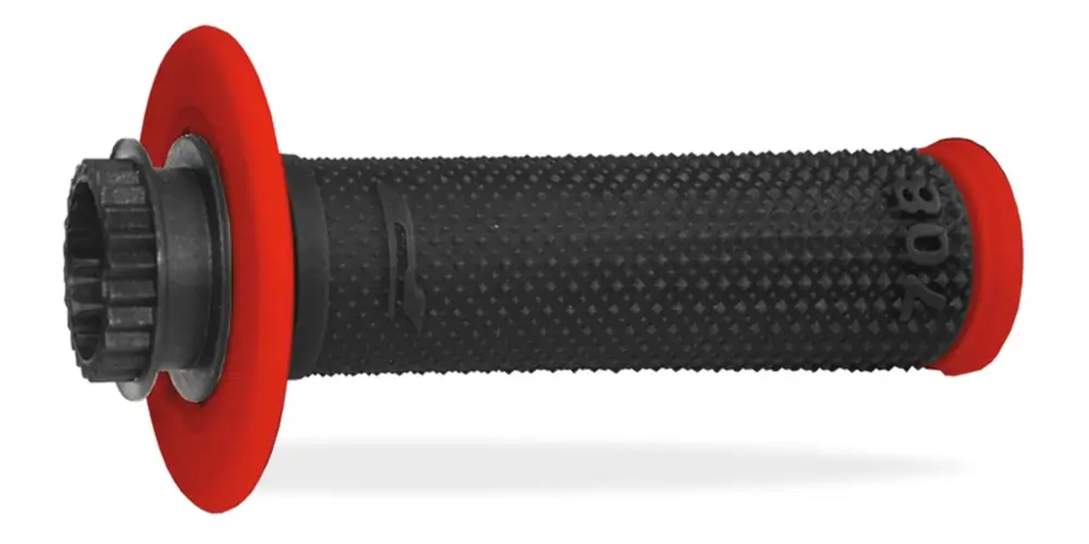 PROGRIP gripy PG708 OFF ROAD se zámkem SCS LOCK-ON + 7 adaptérů plynové rukojeti (22+25mm) barva černá červená dvousložkové délka 115mm (708-149) Vysoce Kvalitní