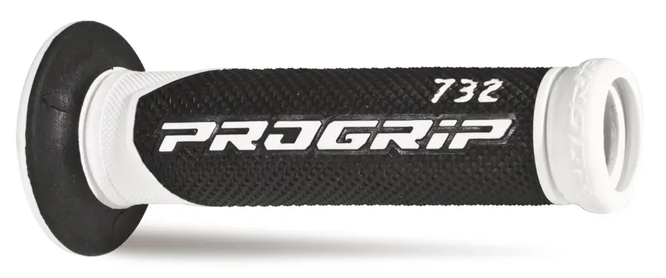 Oblíbený PROGRIP gripy PG732 ROAD (22+25mm, délka 125mm) barva bílá/černá (dvousložkové) (732-137)