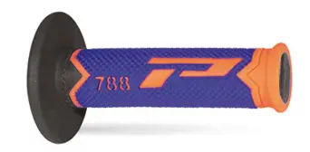 Výhodná Nabídka PROGRIP gripy PG788 OFF ROAD (22+25mm, délka 115mm) barva oranžová fluorescenční/modrá/černá (trojsložkové) (788-283)