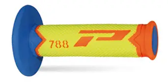 Super Cena PROGRIP gripy PG788 OFF ROAD (22+25mm, délka 115mm) barva oranžová fluorescenční/žlutá fluorescenční/světle modrá (trojsložkové) (788-280)