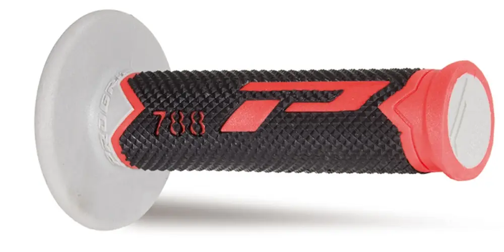 Nejlepší Volba PROGRIP gripy PG788 OFF ROAD (22+25mm, délka 115mm) barva červená/černá/šedá (trojsložkové) (788-220)