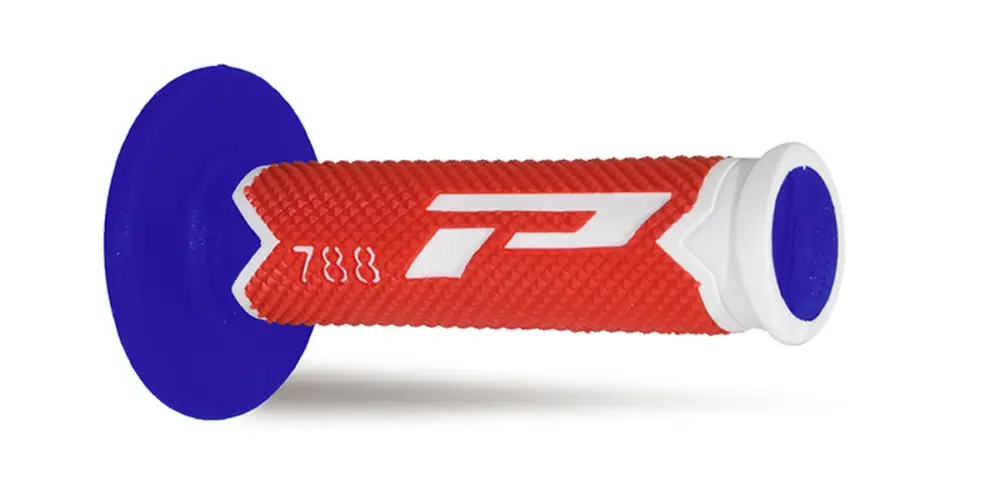 PROGRIP gripy PG788 OFF ROAD (22+25mm, délka 115mm) barva bílá/červená/modrá (trojsložkové) (788-226) (PG788/21) Akční Nabídka