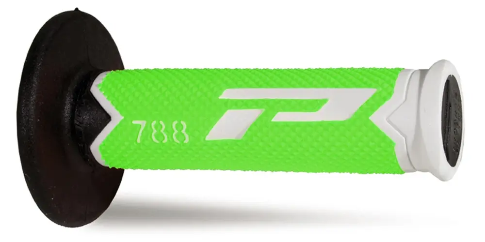 Nejprodávanější PROGRIP gripy PG788 OFF ROAD (22+25mm, délka 115mm) barva bílá/zelená fluorescenční/černá (trojsložkové) (788-301) (PG788/15)