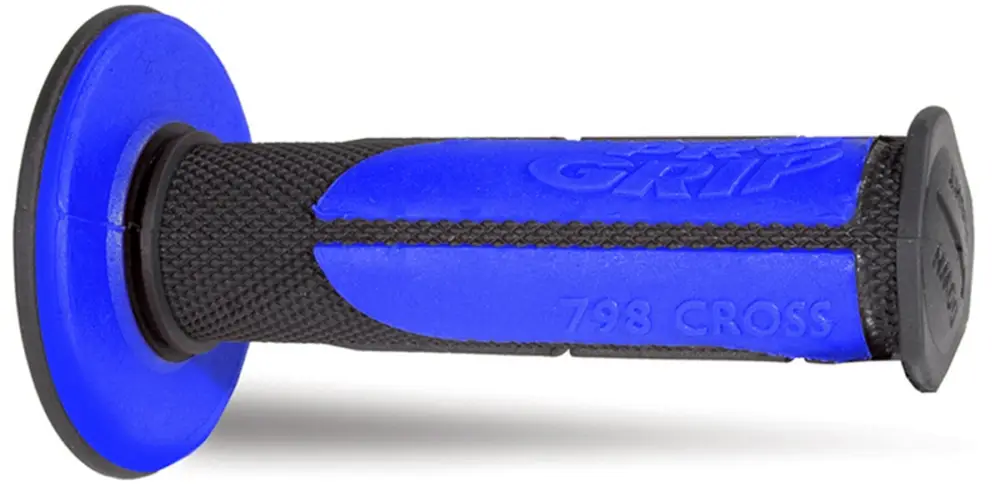 Cenová Bomba PROGRIP gripy PG798 OFF ROAD (22+25mm, délka 115mm) barva černá/modrá (dvousložkové HALF WAFFLE) (798-146) (PG798BK/BL)