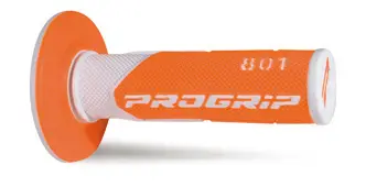 Omezená Nabídka PROGRIP gripy PG801 OFF ROAD (22+25mm, délka 115mm) barva bílá/oranžová fluorescenční (dvousložkové) (PG801WH/ORF) (801-242)