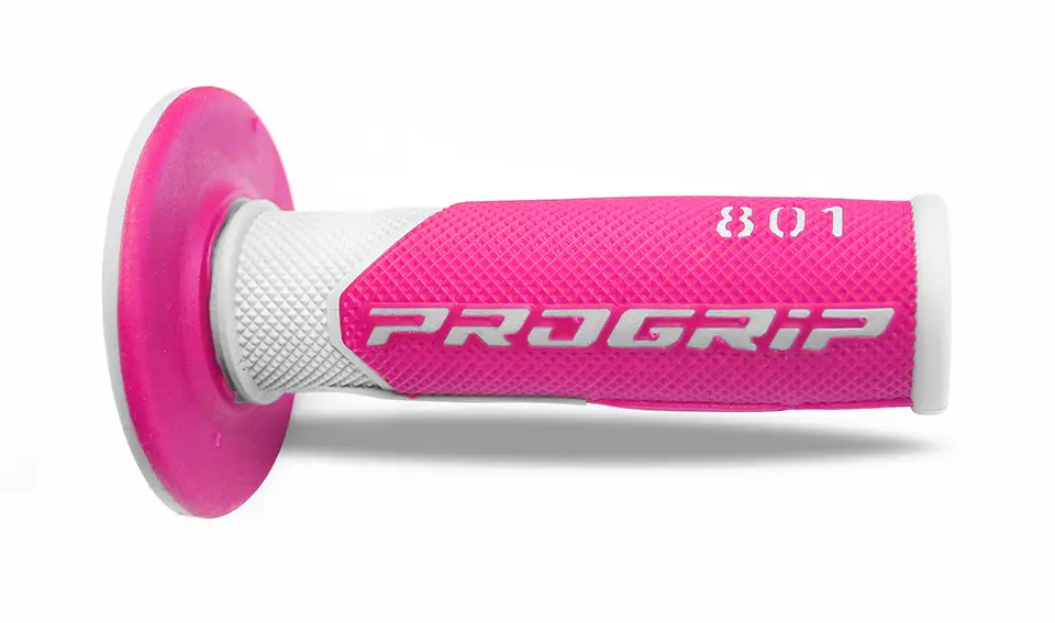 PROGRIP gripy PG801 OFF ROAD (22+25mm, délka 115mm) barva bílá/fuchsiová fluorescenční (dvousložkové) (801-243) (PG801WH/FX) Horká Nabídka
