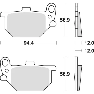 TRW ZF brzdové destičky KH61 organické YAMAHA XS / XV 750 80-82, XS 850 82, přední Novinka