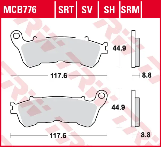 TRW ZF brzdové destičky KH388 organické HONDA CBF 500 04-08, CBF 600 04-15, NT 700 V 06-13, XL 700 V 08-13, XL 1000 V 04-13, SUZUKI BURGMAN 125 07-13, přední Přímo Od Výrobce