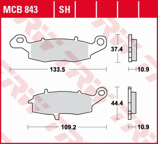 TRW ZF brzdové destičky KH231/2 sintrované STREET KAWASAKI VN 900 06-17, VN 1500 98-03, VN 1600 03-08, VN 1700 09-17, VN 2000 04-10, SUZUKI VZ 1500 09-13, VL 1500 13-17, VZ 1600 04-05, zadní Nakupujte Hned