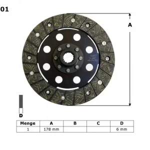 TRW ZF spojkový kotouč BMW R 50 / 60 69-73, R 75 69-80, R 90 73-76, R 100 76-80, (EBS6603) Autentický