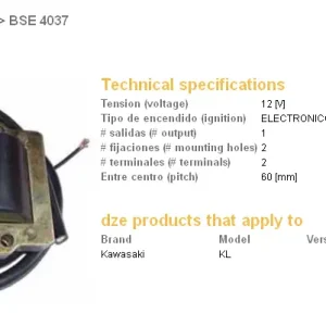 Akční Cena DZE zapalovací cívka KAWASAKI KLR 600 84-94 (21121-1116)