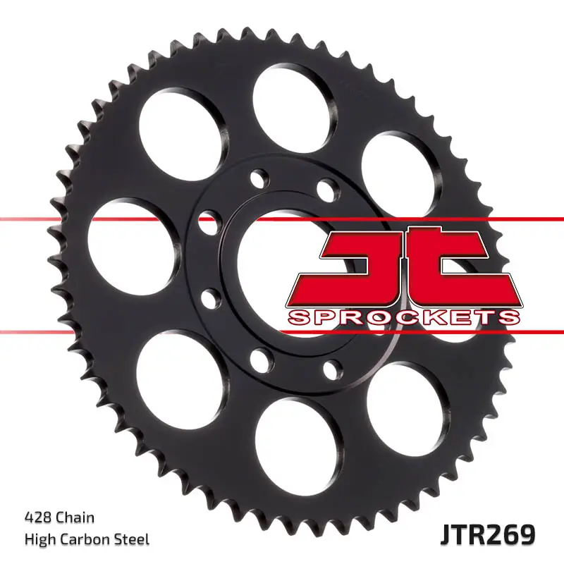 JT řetězové kolo zadní 269 42 HONDA CG 125 '02-'05, CM 125 '82-'97, CB 125T '82-'88, DAELIM VC 125 '96-'99 (26942JT) (řetěz 428) Víkendová Akce