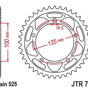 Odeslání Ihned JT řetězové kolo zadní 4447 40 APRILIA RSV 1000 11-15 (444740JT) (řetěz 525)