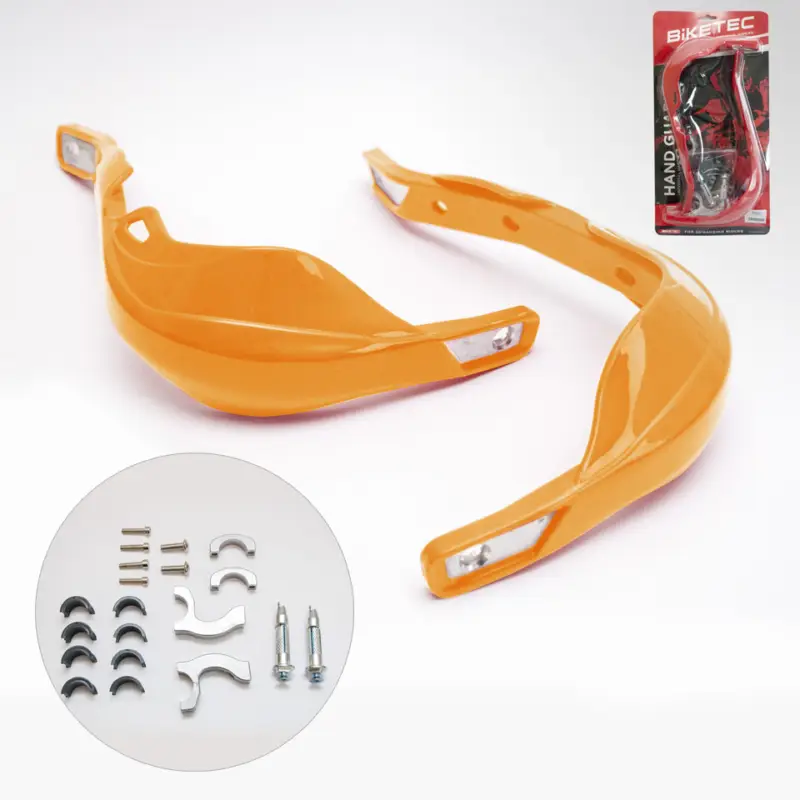 BIKETEC PARTS chrániče páček ALU barva oranžová (s upevněním 22mm i 28mm) Autentický