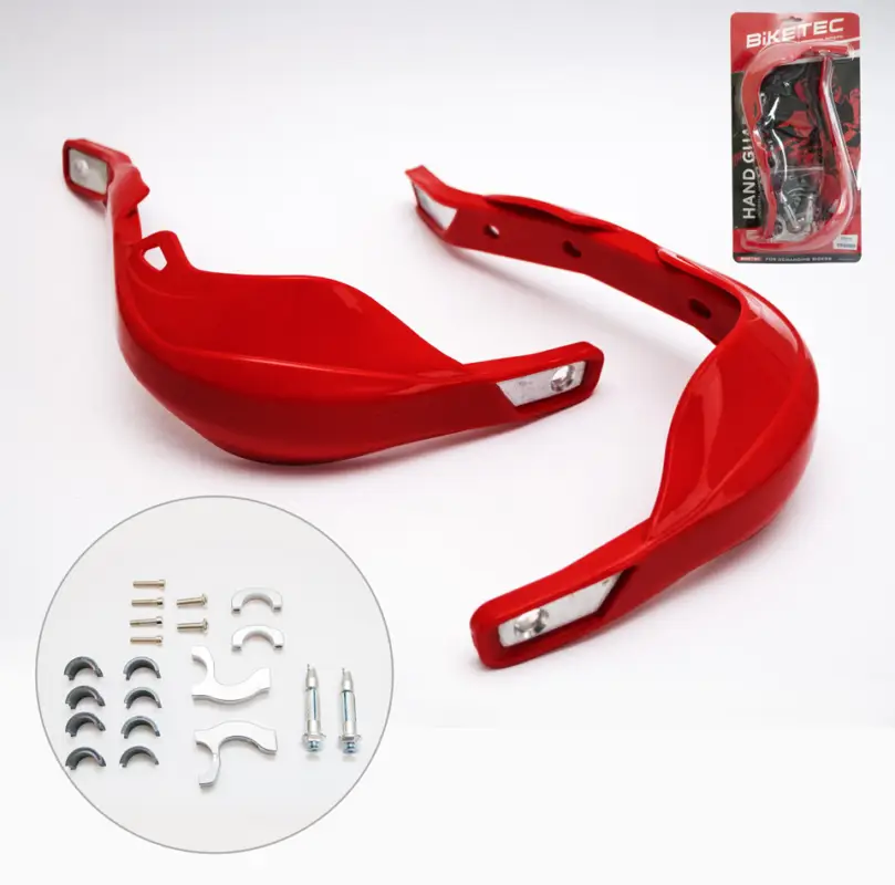 BIKETEC PARTS chrániče páček ALU barva červená (s upevněním 22mm i 28mm) Značkový