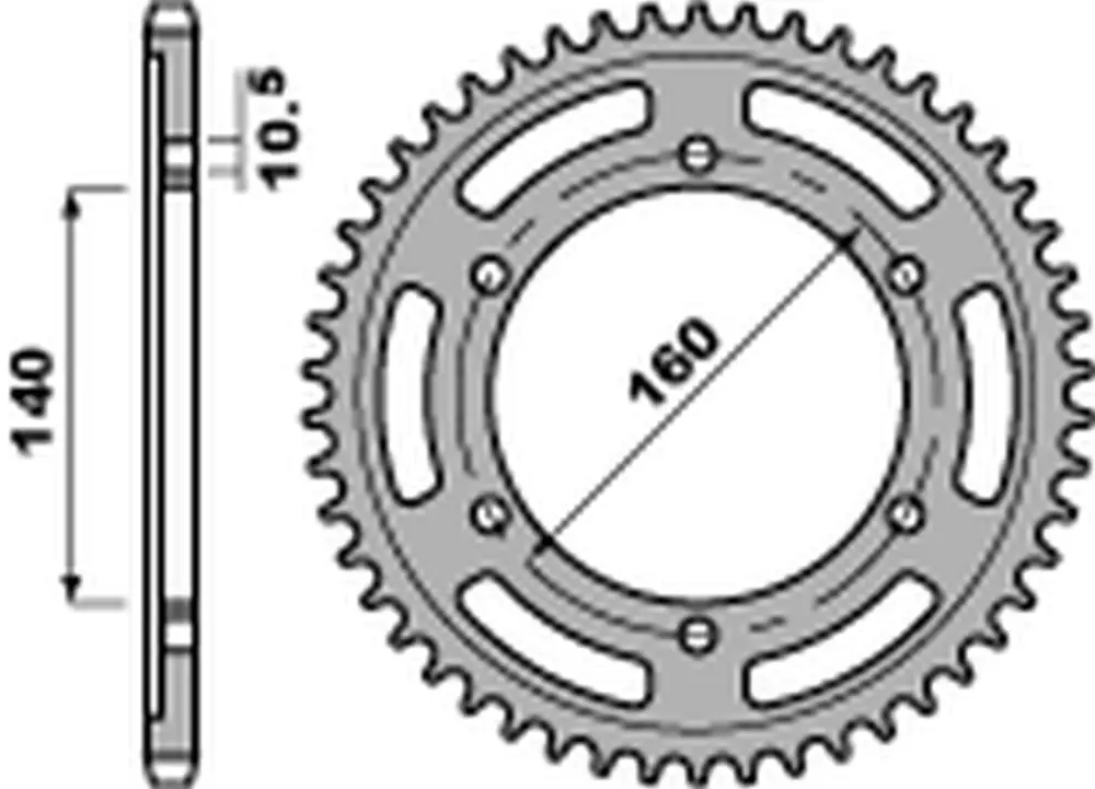 PBR zadní řetězové kolo 502 46 C45 KAWASAKI GPZ 750 '84-'88, GPZ 1100 '95-'98, ZZ-R 1100 '90-'01 (JTR502.46) (ŘETĚZ 530) (MADE IN ITALY) Akční Nabídka