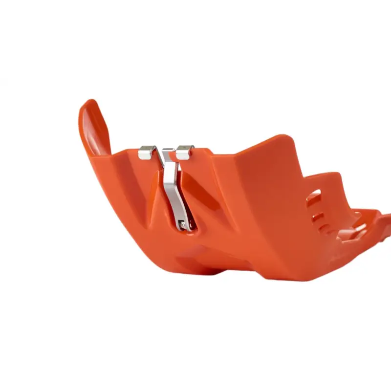 POLISPORT kryt motoru FORTRESS SKID PLATE s krytem spojky kyvné vidlice KTM SX-F 250/350 16-22; SXF 450 19-22; HUSQVARNA FC 250/350 16-22 FE 250/350 17-23, FE 450 20-23; FC 450 19-22; GAS GAS MC-F/EF-C 21-23 barva oranžová Tovární Cena