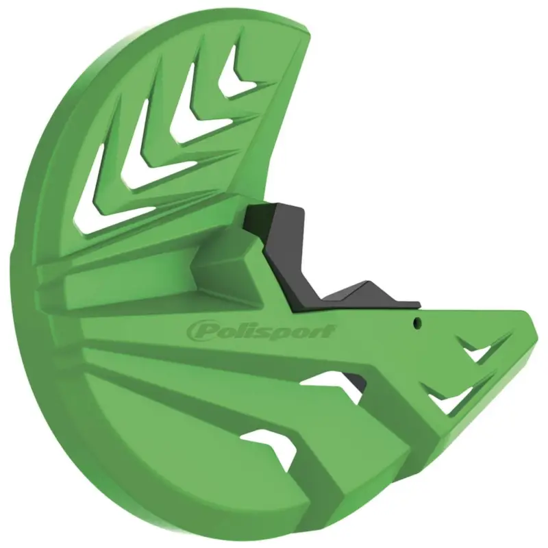 POLISPORT kryt brzdového kotouče přední (se spodním krytem tlumiče komplet sada na obě strany) KAWASAKI KX 250F 13-19; KX 450F 15-18 barva zelená Autentický