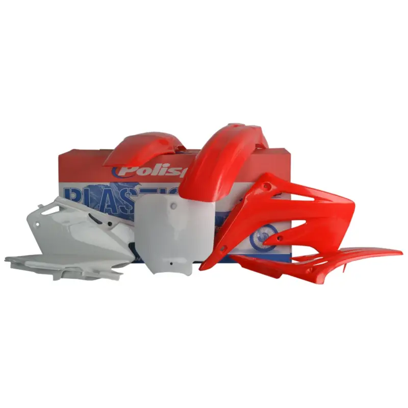 Sezónní Sleva POLISPORT kompletní sada plastů HONDA CR 85R 03-07 barva červená bílá OEM
