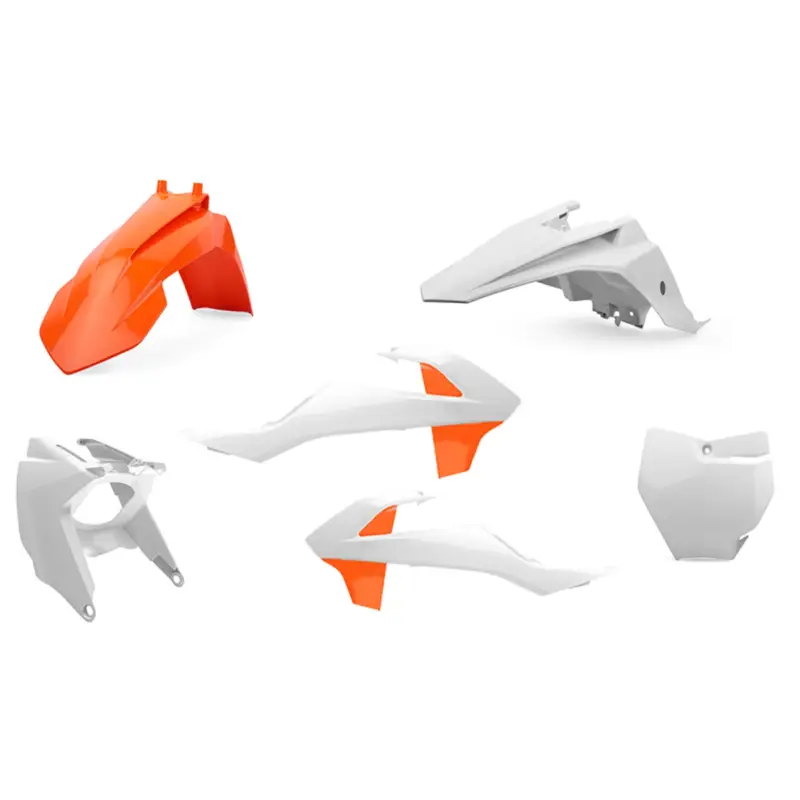 POLISPORT kompletní sada plastů KTM SX 65 16-23 sada obsahuje kryt filtru vzduchu (AIRBOX) barva oranžová bílá (OEM) Značkový