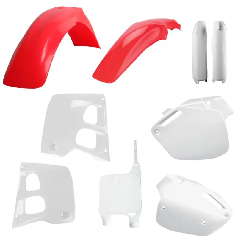 POLISPORT kompletní sada plastů (FULL KIT) HONDA CR 125 91-92; CR 250 90-91 v sadě přední tabulka (8680700001) a kryty tlumičů (8394000001) barva červená/bílá Časově Omezené