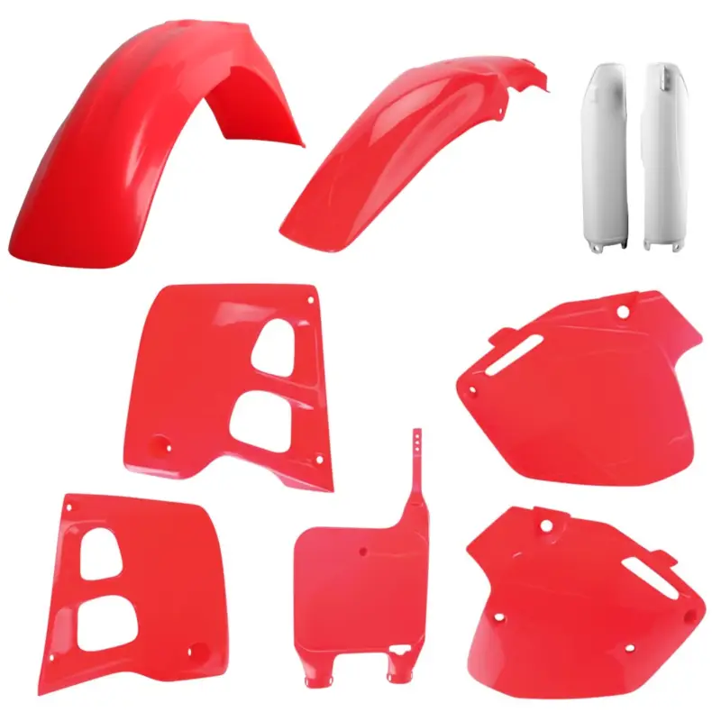 POLISPORT kompletní sada plastů (FULL KIT) HONDA CR 125 91-92; CR 250 90-91 v sadě přední tabulka (8680700002) a kryty tlumičů (8394000001) barva červená Akce